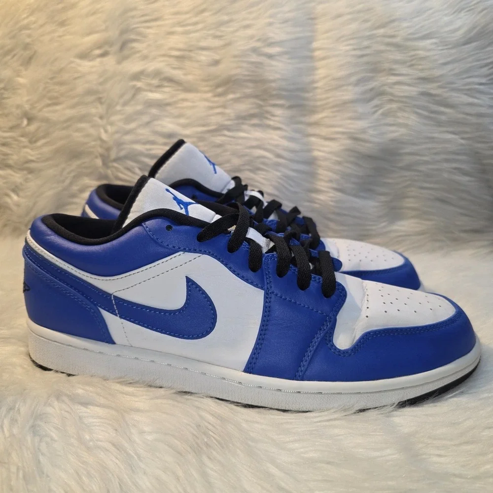 Air Jordan 1 Low Game Royal Sneakers - Men's Size 10.5 — Blue/White/Black